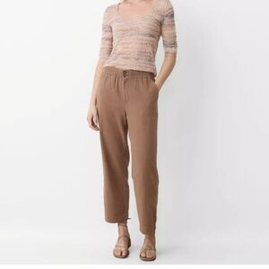 Marine Layer Women's Elle Crop Pants Chocolate Malt Brown Large